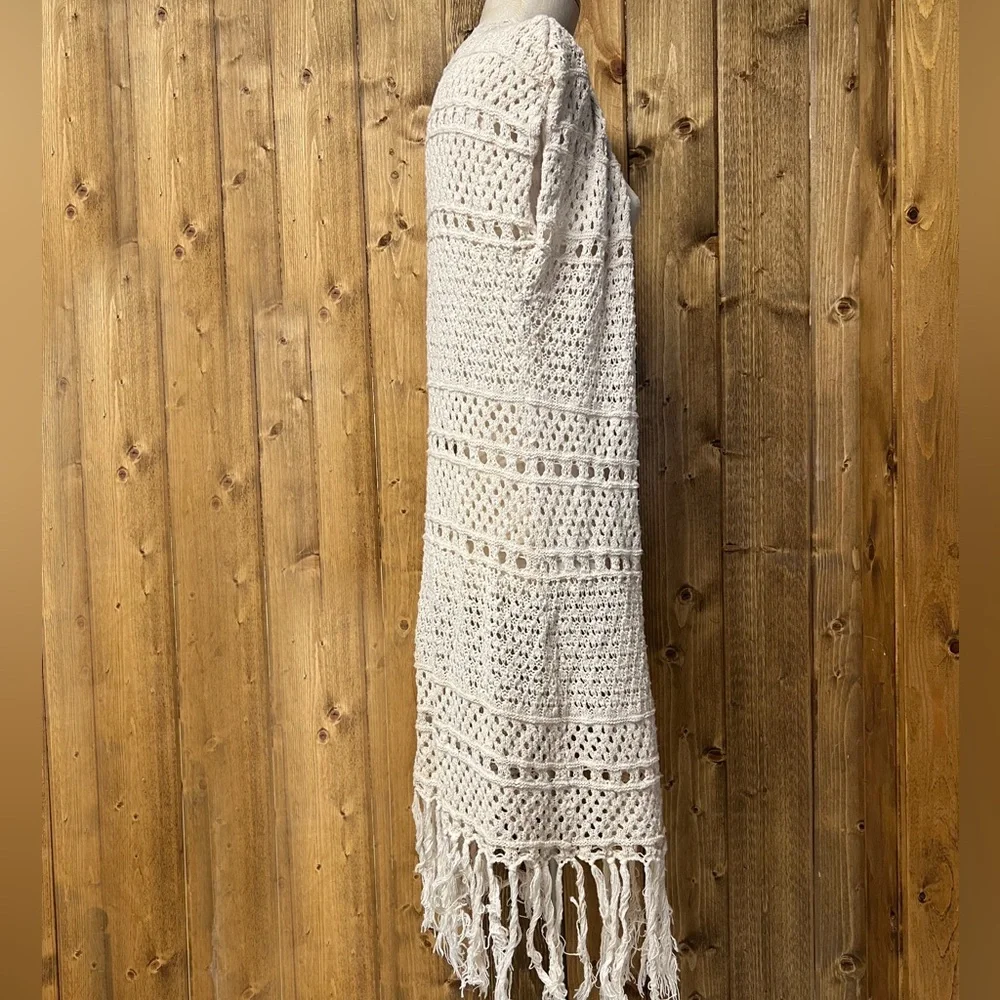Maurices Small/Medium 100% Cotton Knit Fringe Boho Cardigan - Picture 3 of 7